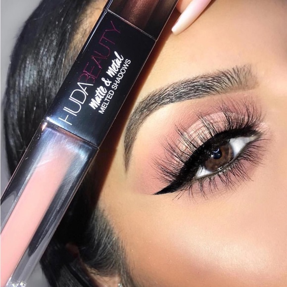 Huda Beauty Metal & Matte Eyeshadow Duo Bubble Bath Pink Champagne BNIB - Picture 1 of 15